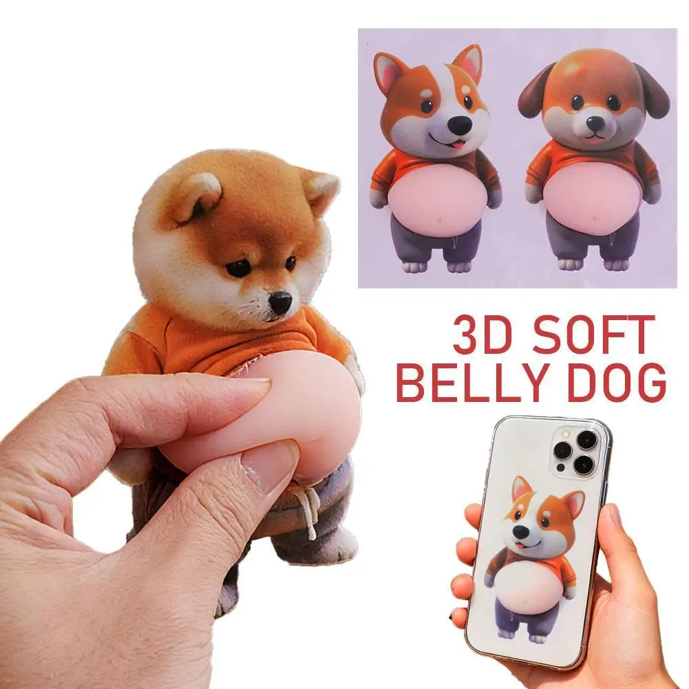 Cute Puppy 3D Puffy Stickers, Squeezeable 3D Soft Cute Belly Dog Stickers for Phone Case Notebook Scrapbooking DIY Decoration