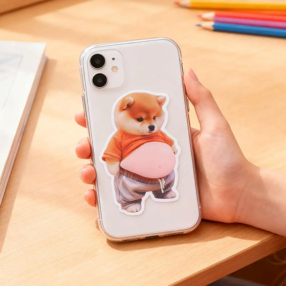 Cute Puppy 3D Puffy Stickers, Squeezeable 3D Soft Cute Belly Dog Stickers for Phone Case Notebook Scrapbooking DIY Decoration