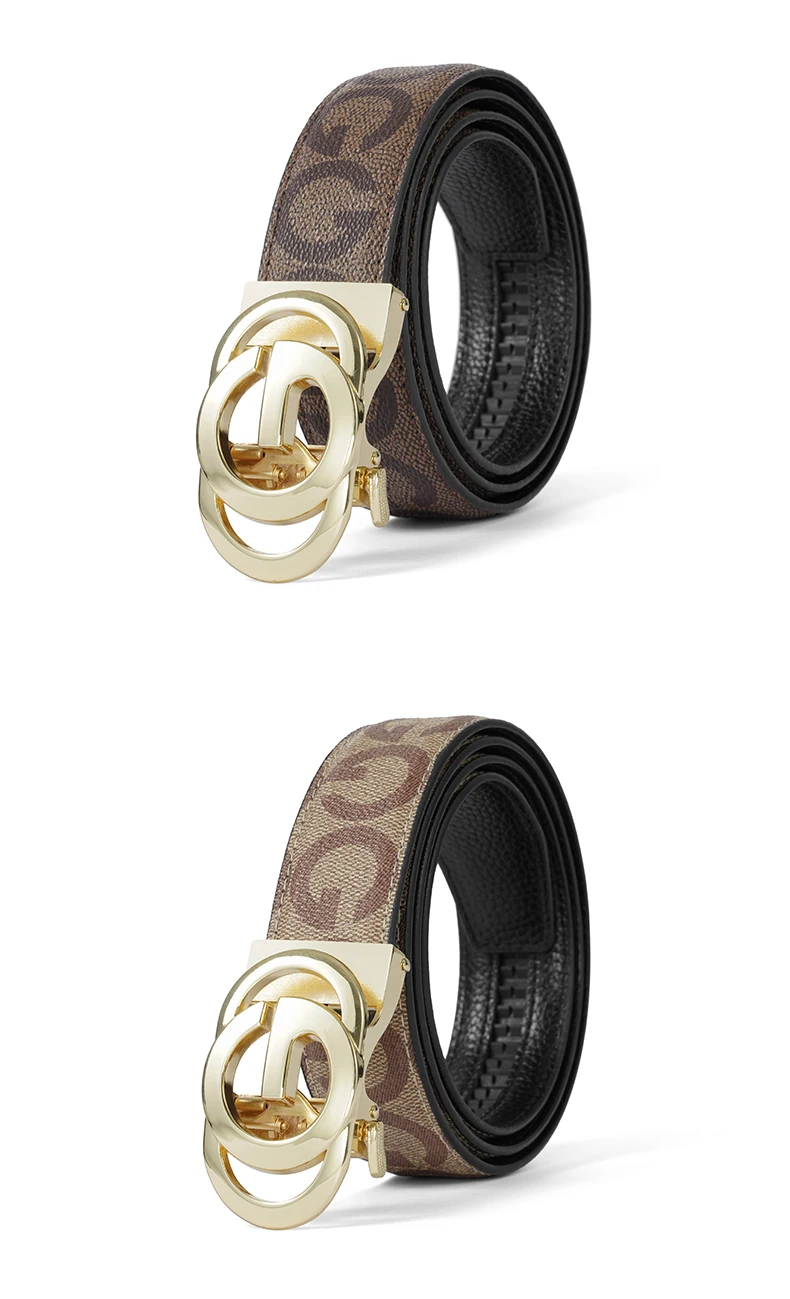 High Quality 3.4cm Leather Men Belt Designer Metal Buckle Business Strap Male Jeans Fashion Accessory