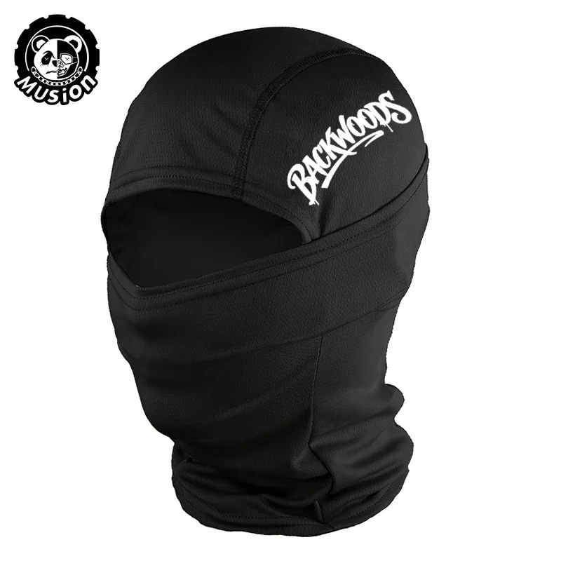 Musion Balaclava Face Mask Breathable BACKWOODS Print Sweat Absorbing Sunscreen Helmet Hat Set Suitable for Cycling and Hiking