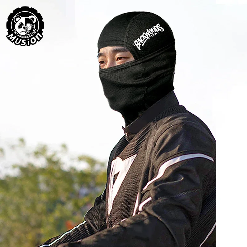 Musion Balaclava Face Mask Breathable BACKWOODS Print Sweat Absorbing Sunscreen Helmet Hat Set Suitable for Cycling and Hiking