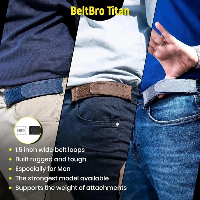 2pc/1pc New Buckle Free Waist Belts Men's Ultra-soft No Buckle Elastic Belts Fashion Comfortable  Belt Loop Buckle-Free Belt