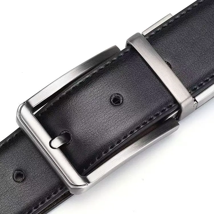 Luxury and Fashionable Men's Leather Belt, Alloy Rotating Business Men Leather Suitable Jeans Belts for Both Men and Women