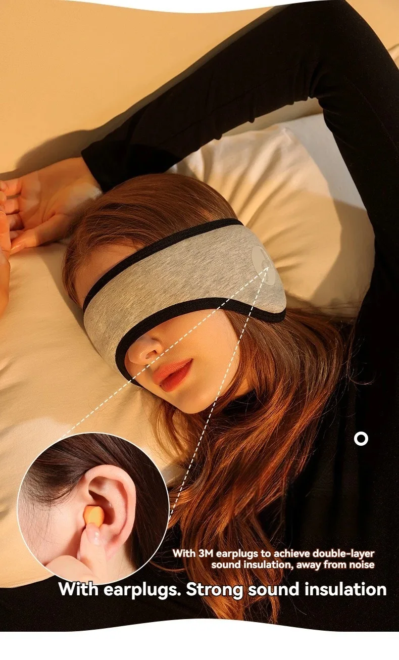 2 In 1 Sleep Earplugs And Adjustable Eye Mask Noise Reduction Travel Nap Sound Insulation Earmuffs for Better Sleep Anytime