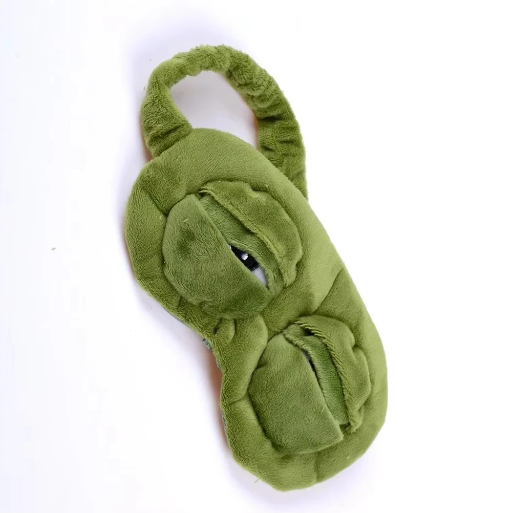 3D Sad Frog Sleep Mask Natural Sleeping Eyeshade Cover Shade Eye Patch Women Men Soft Portable Blindfold Travel Eyepatch