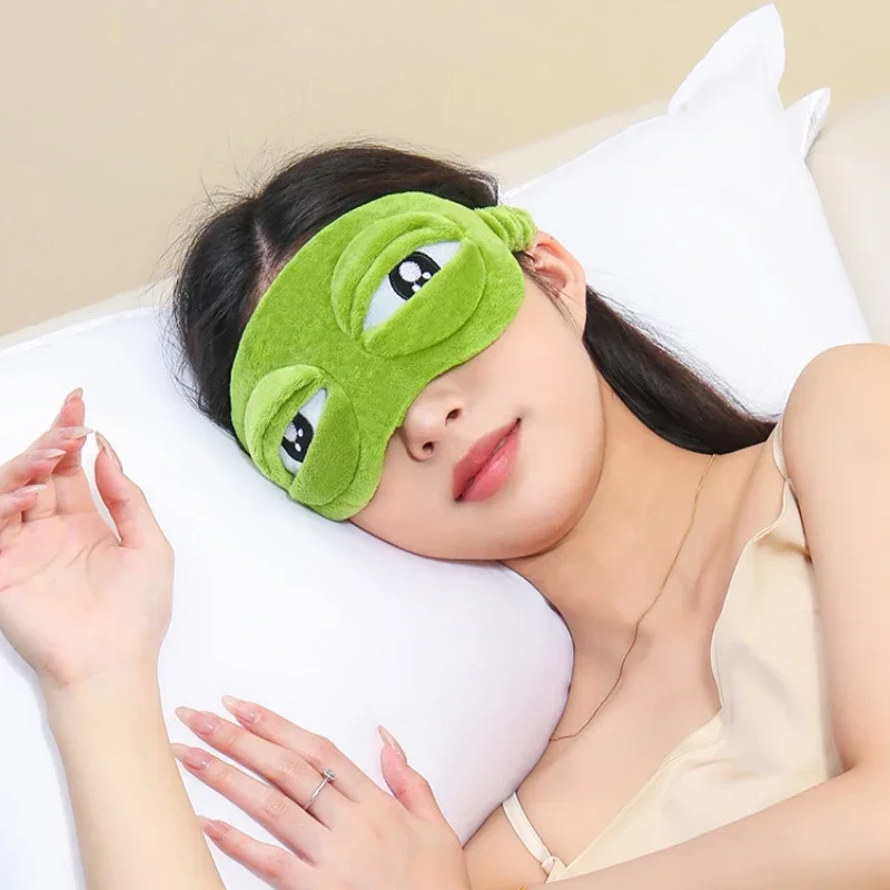 3D Sad Frog Sleep Mask Natural Sleeping Eyeshade Cover Shade Eye Patch Women Men Soft Portable Blindfold Travel Eyepatch
