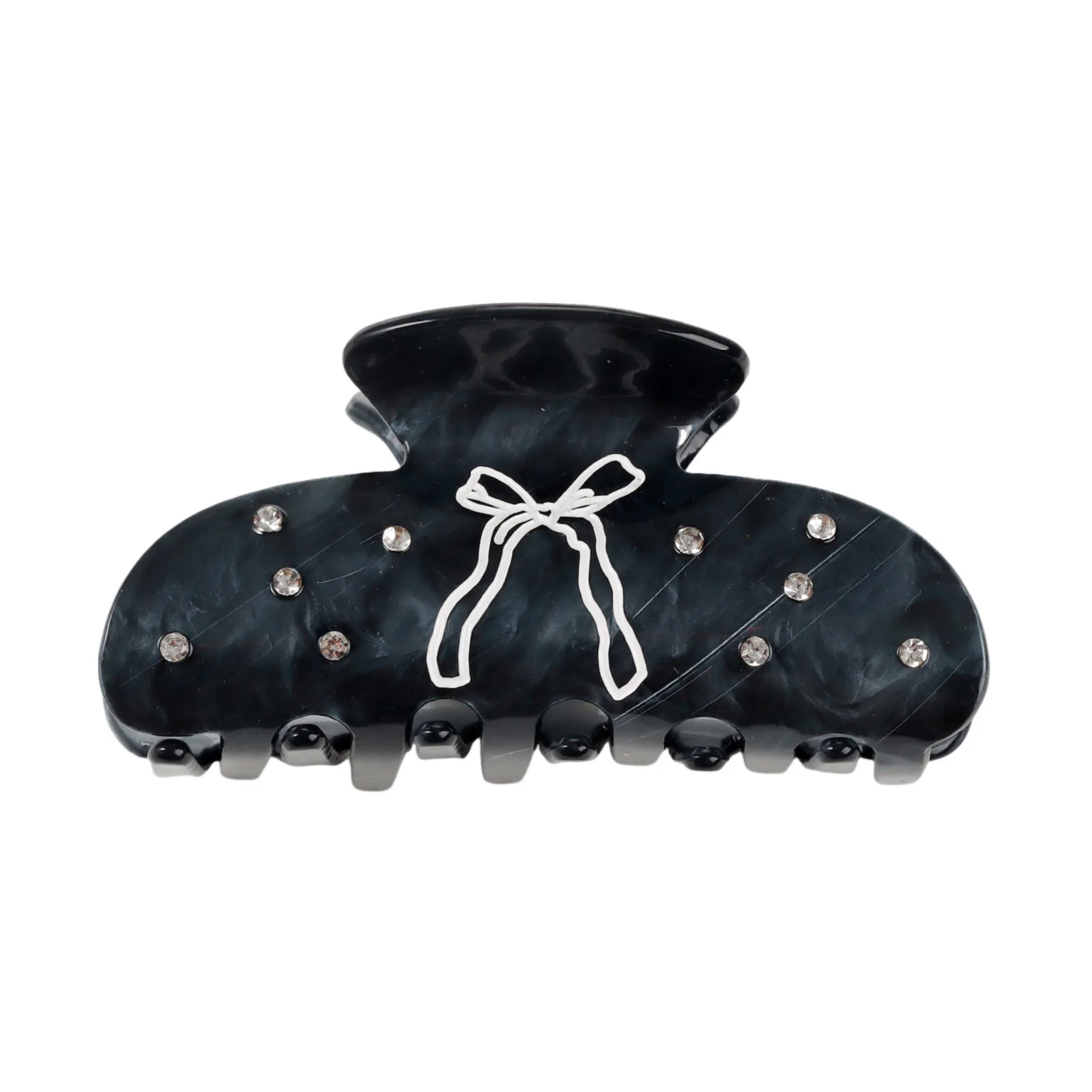 Korean Style Hair Claw Sweety Bowknot Pattern Acetic Acid Claw Clip Exquisite Trendy Shark Hair Gripper Girls Hair Accessory