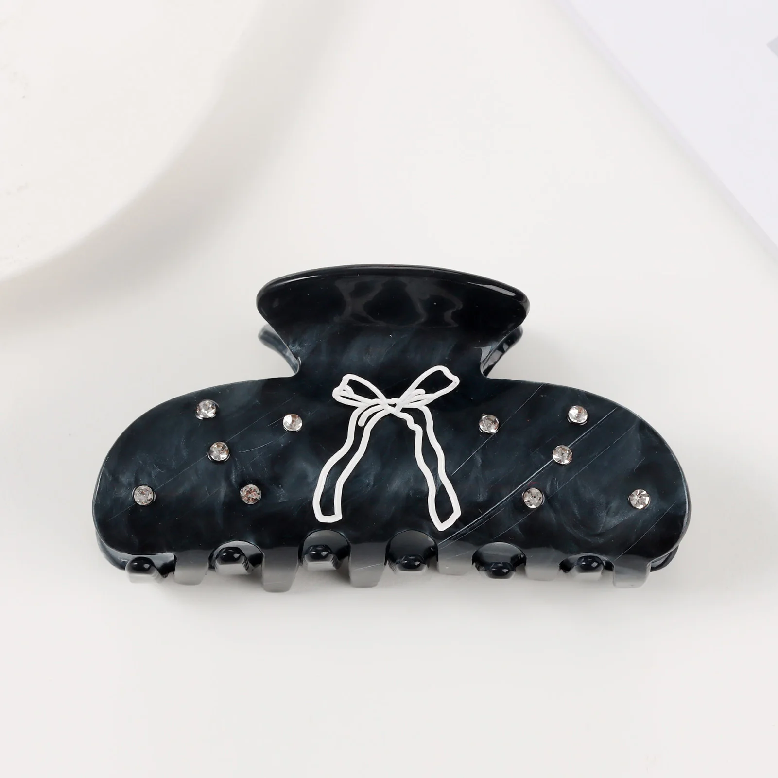 Korean Style Hair Claw Sweety Bowknot Pattern Acetic Acid Claw Clip Exquisite Trendy Shark Hair Gripper Girls Hair Accessory