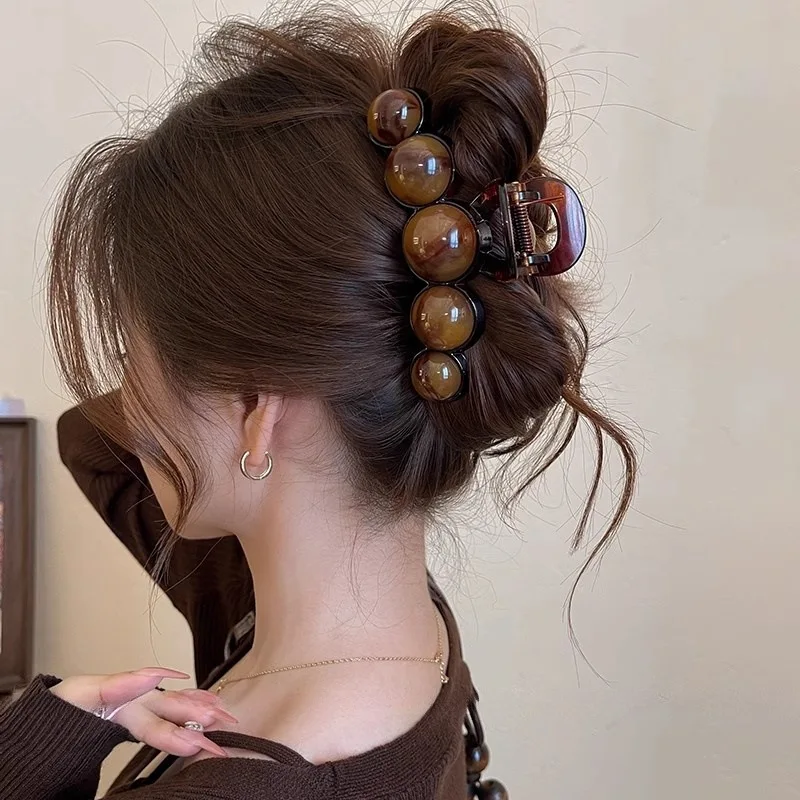 Korean Style Hair Claw Sweety Bowknot Pattern Acetic Acid Claw Clip Exquisite Trendy Shark Hair Gripper Girls Hair Accessory