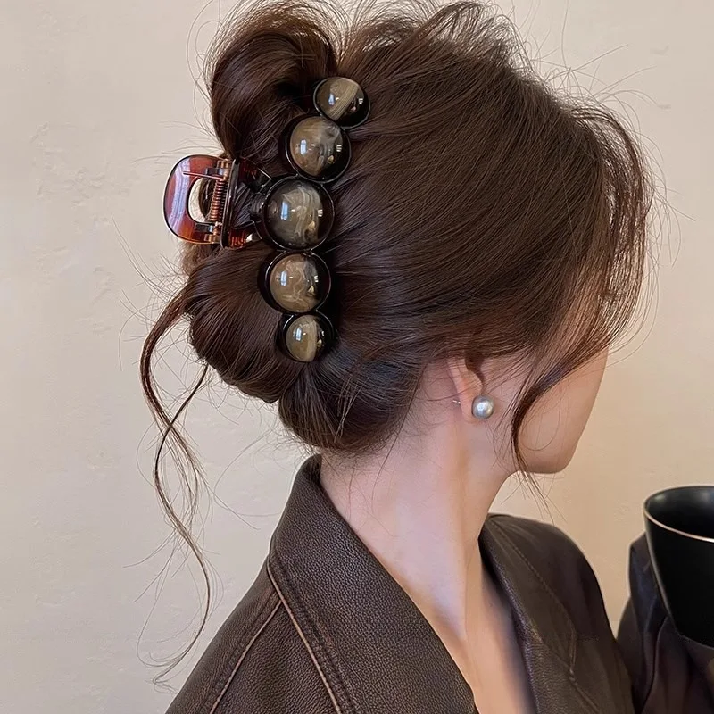 Korean Style Hair Claw Sweety Bowknot Pattern Acetic Acid Claw Clip Exquisite Trendy Shark Hair Gripper Girls Hair Accessory