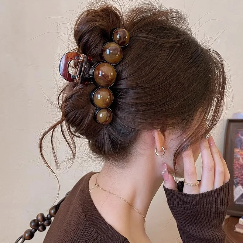 Korean Style Hair Claw Sweety Bowknot Pattern Acetic Acid Claw Clip Exquisite Trendy Shark Hair Gripper Girls Hair Accessory