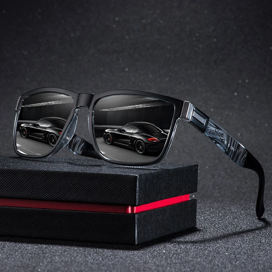 Fashion Classic Square Sunglasses Men Women Driving Fishing Colorful Trendy Lightweight Outdoor Goggles
