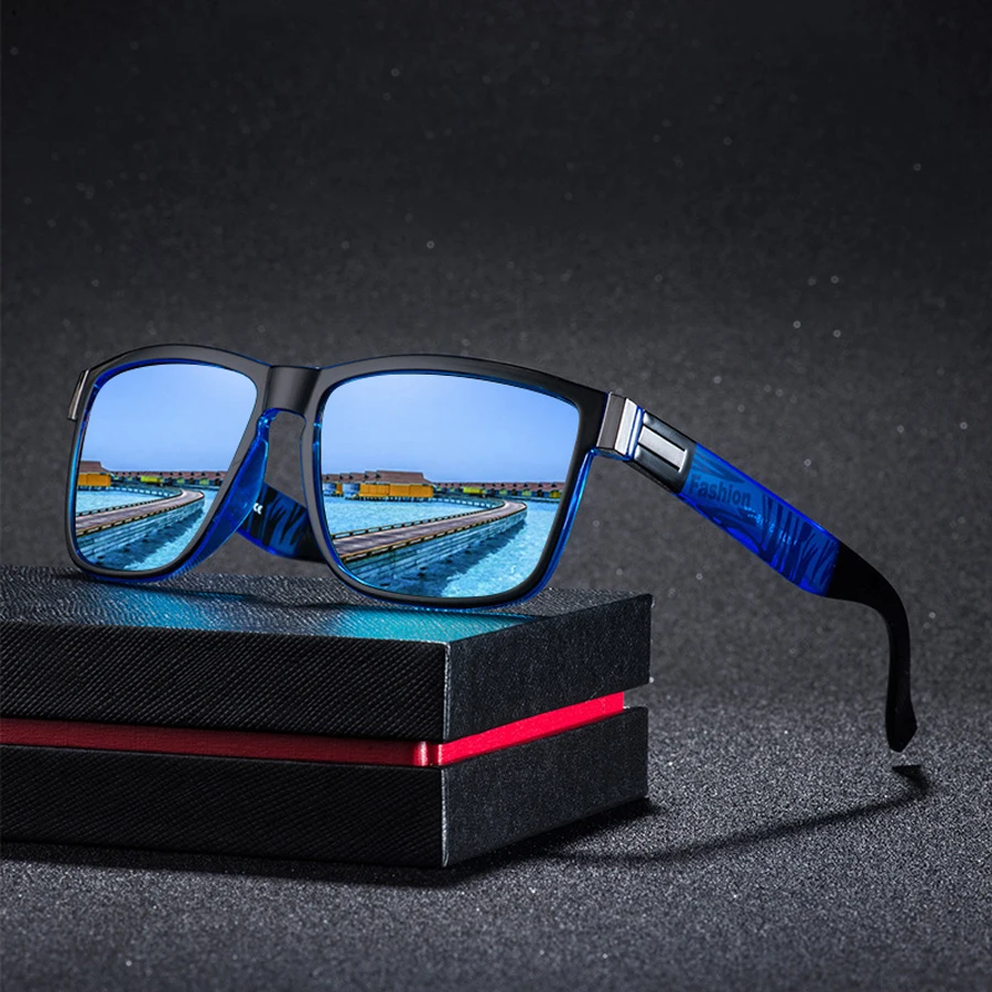 Fashion Classic Square Sunglasses Men Women Driving Fishing Colorful Trendy Lightweight Outdoor Goggles
