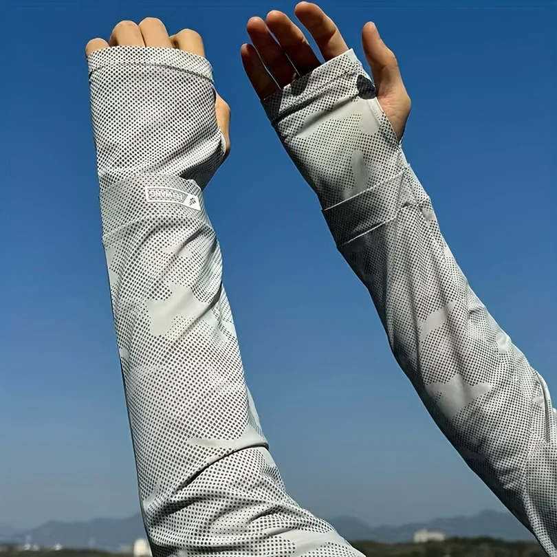 1pair Ice Silk Arm Sleeves Loose Fit,Summer Cooling UV Protection Arm Covers for Men,Extended Sleeves for Fishing Outdoor Sports