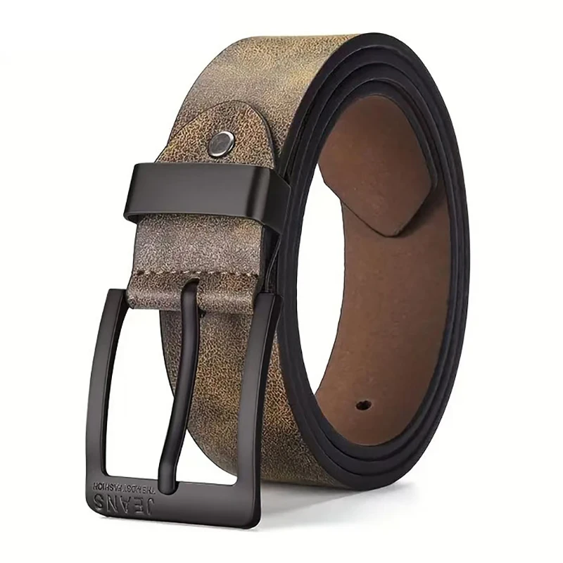 New Men's High-Quality PU Leather Belt Metal Pin Buckle Belt Leisure Business Waistband Fashionable Male Accessory Designer Belt