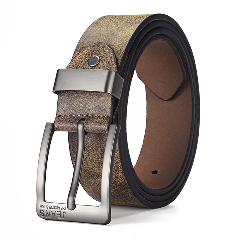 New Men's High-Quality PU Leather Belt Metal Pin Buckle Belt Leisure Business Waistband Fashionable Male Accessory Designer Belt