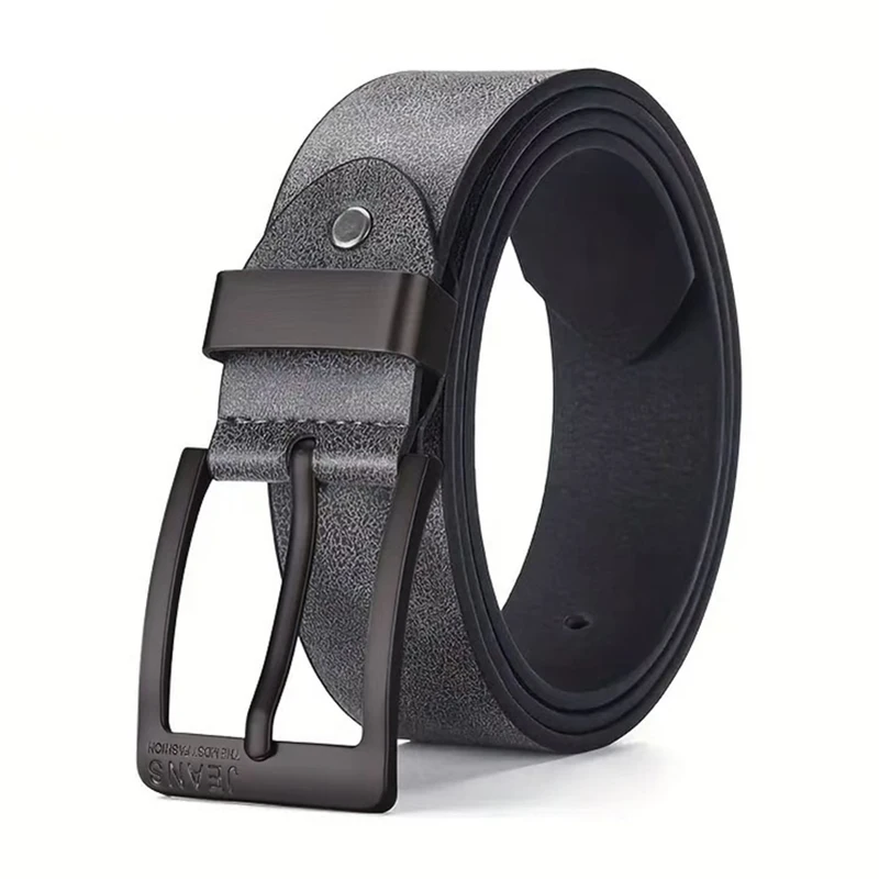 New Men's High-Quality PU Leather Belt Metal Pin Buckle Belt Leisure Business Waistband Fashionable Male Accessory Designer Belt