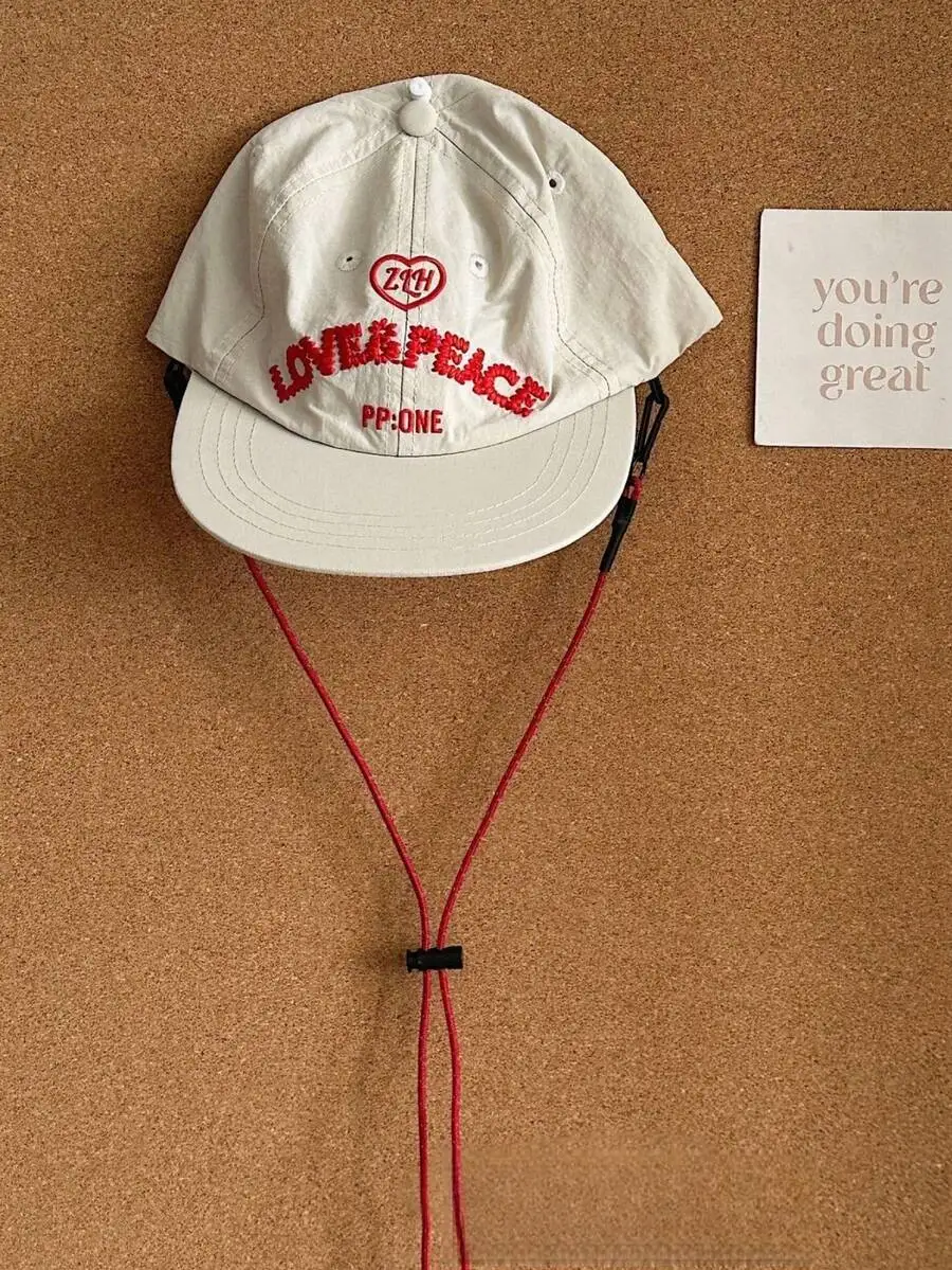 Unisex Quick-Dry Drawstring Baseball Cap, Thin Brim Street Brand Snapback Hat, Versatile Hip-Hop Cap,Summer,Beach