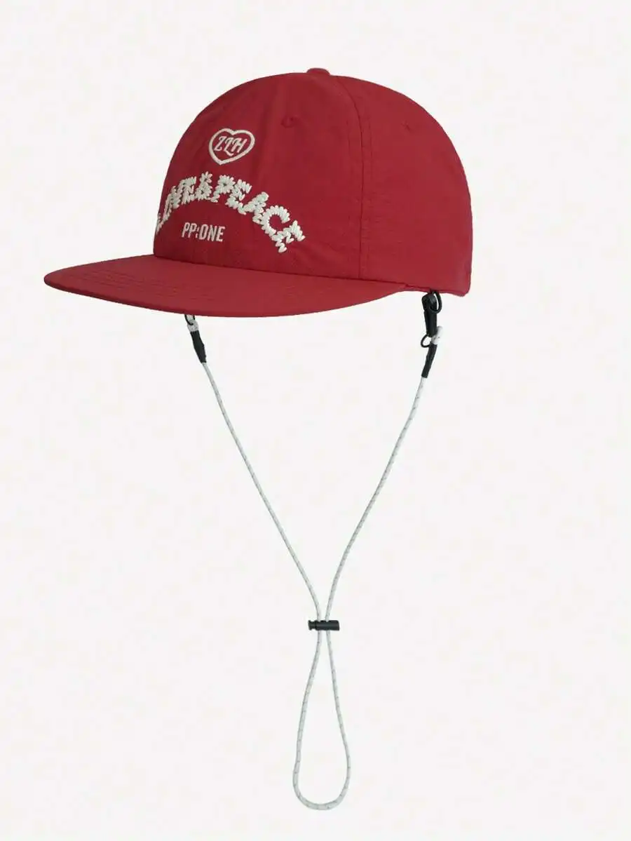 Unisex Quick-Dry Drawstring Baseball Cap, Thin Brim Street Brand Snapback Hat, Versatile Hip-Hop Cap,Summer,Beach