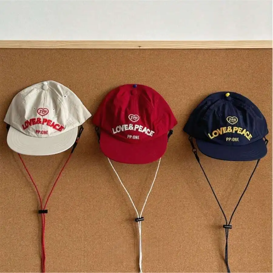 Unisex Quick-Dry Drawstring Baseball Cap, Thin Brim Street Brand Snapback Hat, Versatile Hip-Hop Cap,Summer,Beach