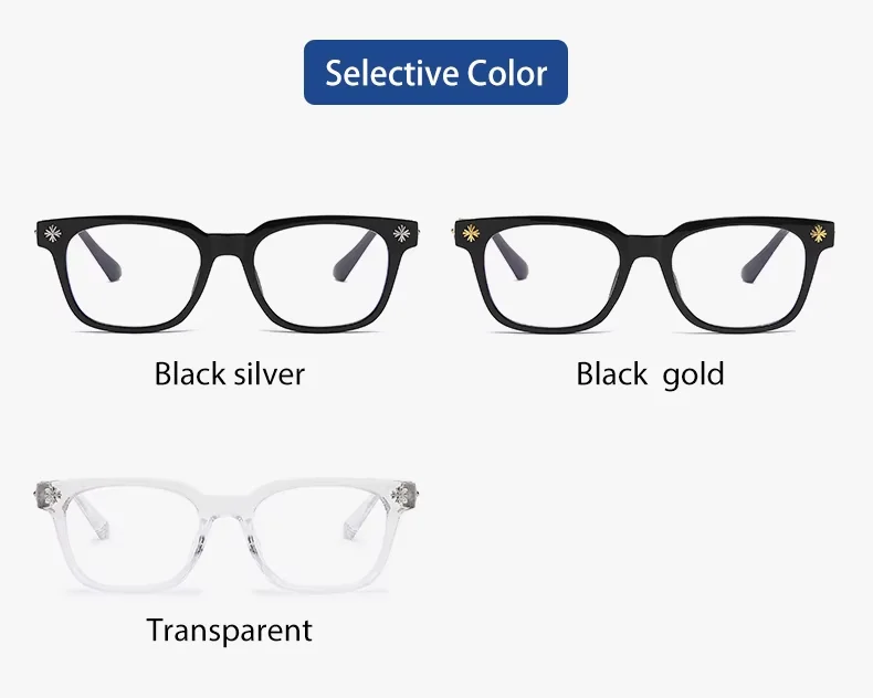 Classic 3Pcs Square Anti Blue Light Glasses For Men And Women Black & Transparent Frame Unisex Computer Wearing Women Glasses