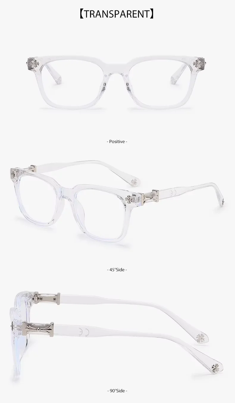 Classic 3Pcs Square Anti Blue Light Glasses For Men And Women Black & Transparent Frame Unisex Computer Wearing Women Glasses