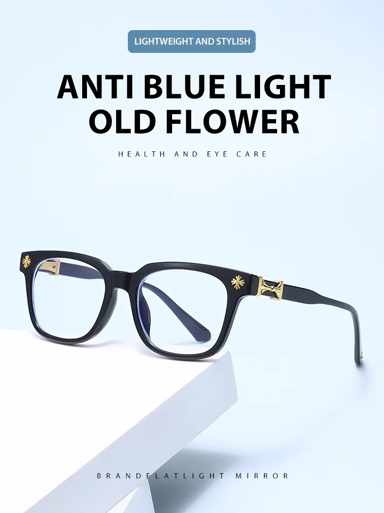 Classic 3Pcs Square Anti Blue Light Glasses For Men And Women Black & Transparent Frame Unisex Computer Wearing Women Glasses