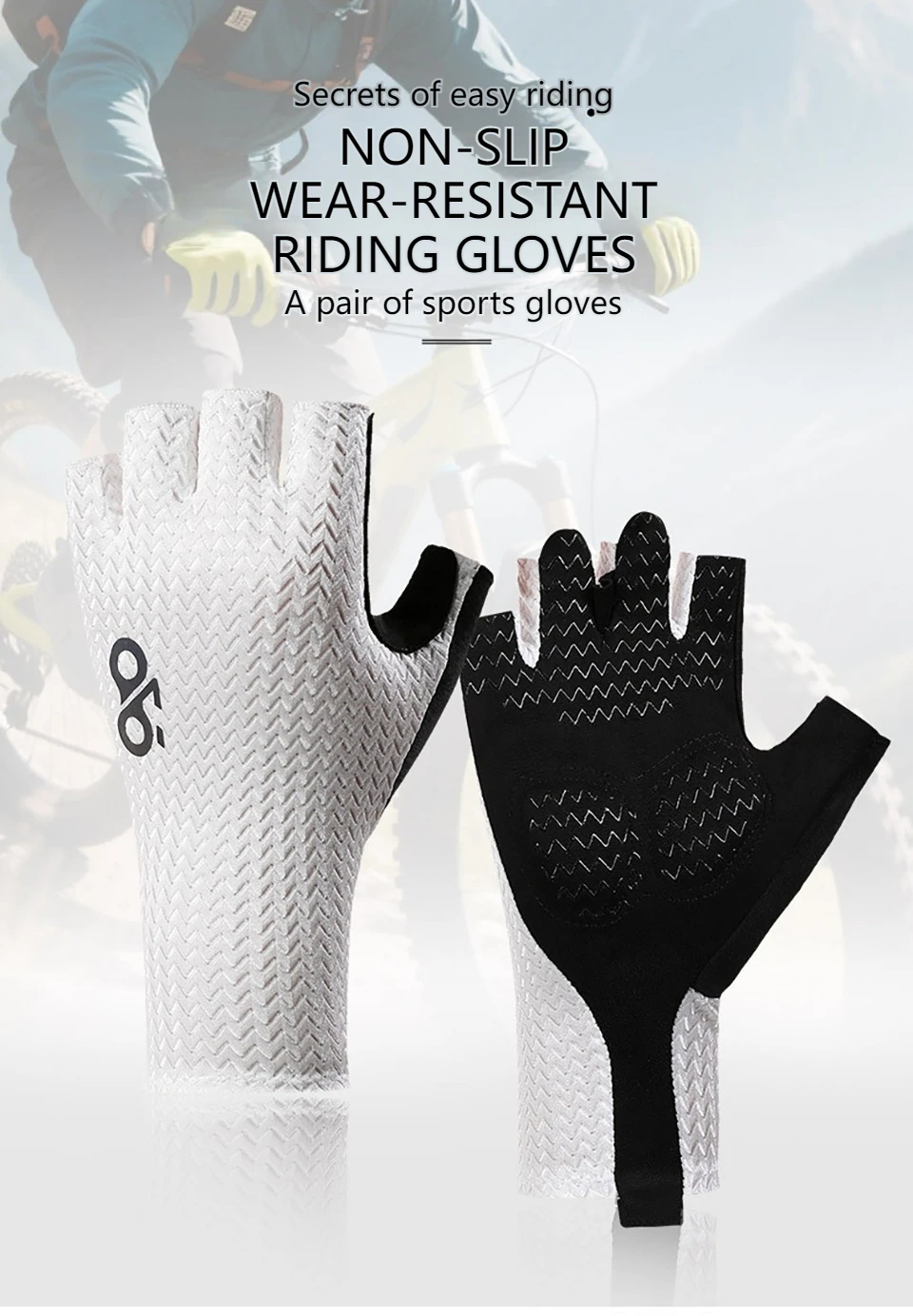 GTUBIKE Short Cycling Gloves Fingerless Gloves Anti-slip Bicycle Lycra Fabric Half Finger Mitten for Mtb Road Bike Sports Racing
