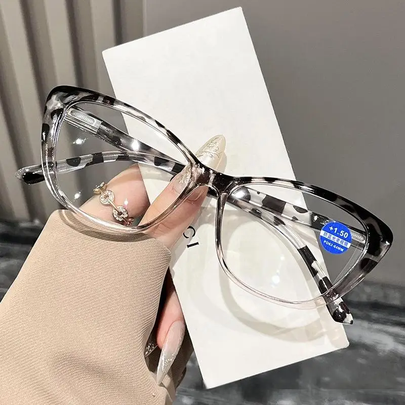 Vintage Cat Eye Reading Glasses Women Men Fashion Anti Radiation Eyeglasses Anti-fatigue Eyewear with Grade 100°-400° HD Lens