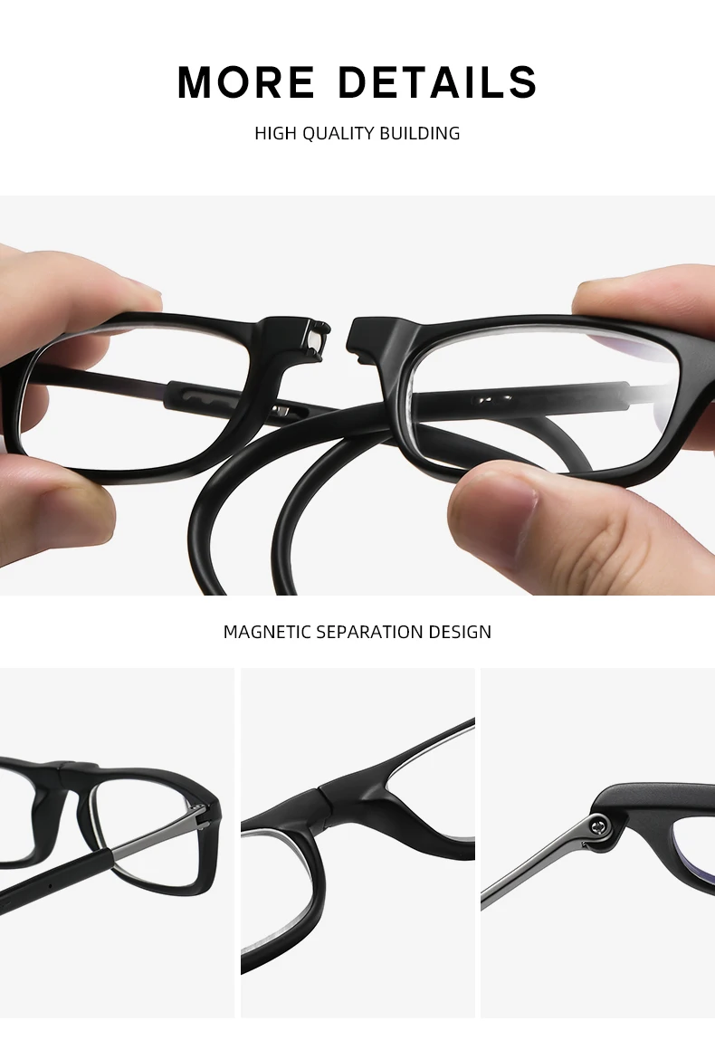 New Folding Neck Hanging Presbyopia Glasses Hd Resin Fashion Magic Magnet Presbyopia Glasses Presbyopic Eyeglasses
