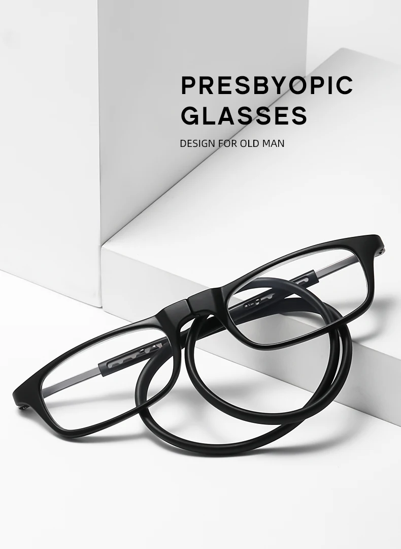 New Folding Neck Hanging Presbyopia Glasses Hd Resin Fashion Magic Magnet Presbyopia Glasses Presbyopic Eyeglasses