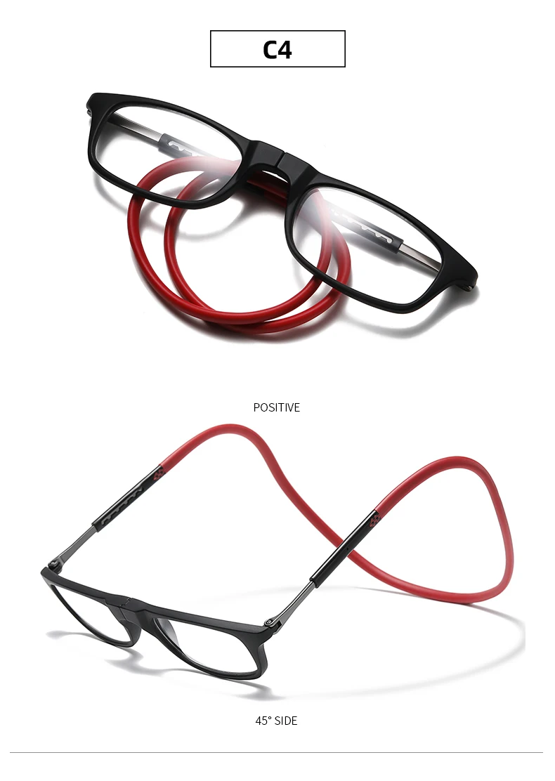 New Folding Neck Hanging Presbyopia Glasses Hd Resin Fashion Magic Magnet Presbyopia Glasses Presbyopic Eyeglasses
