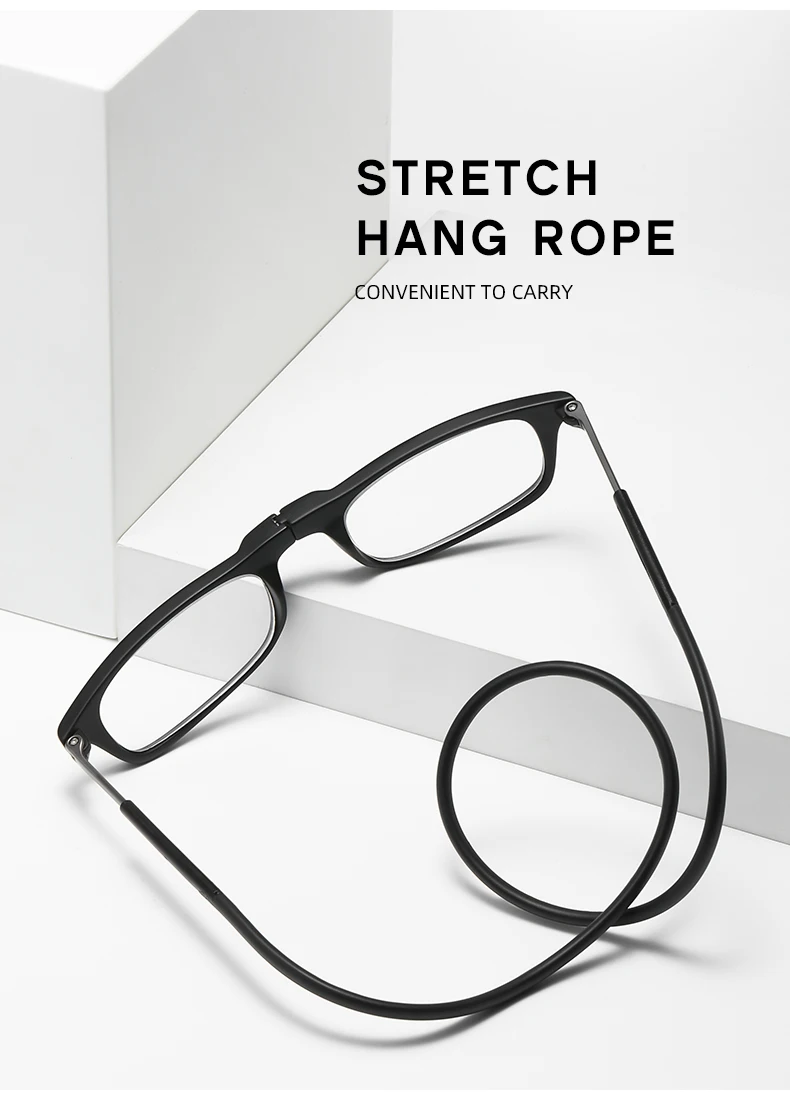 New Folding Neck Hanging Presbyopia Glasses Hd Resin Fashion Magic Magnet Presbyopia Glasses Presbyopic Eyeglasses