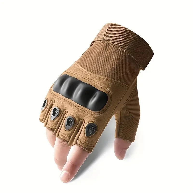 1Pair Tactical Fingerless Gloves for Men - Ideal for Outdoor Sports, Shooting, Hunting, Airsoft, and Cycling