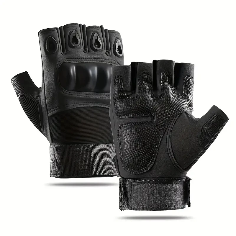 1Pair Tactical Fingerless Gloves for Men - Ideal for Outdoor Sports, Shooting, Hunting, Airsoft, and Cycling