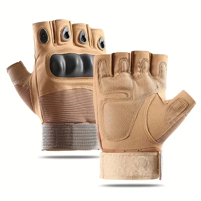 1Pair Tactical Fingerless Gloves for Men - Ideal for Outdoor Sports, Shooting, Hunting, Airsoft, and Cycling