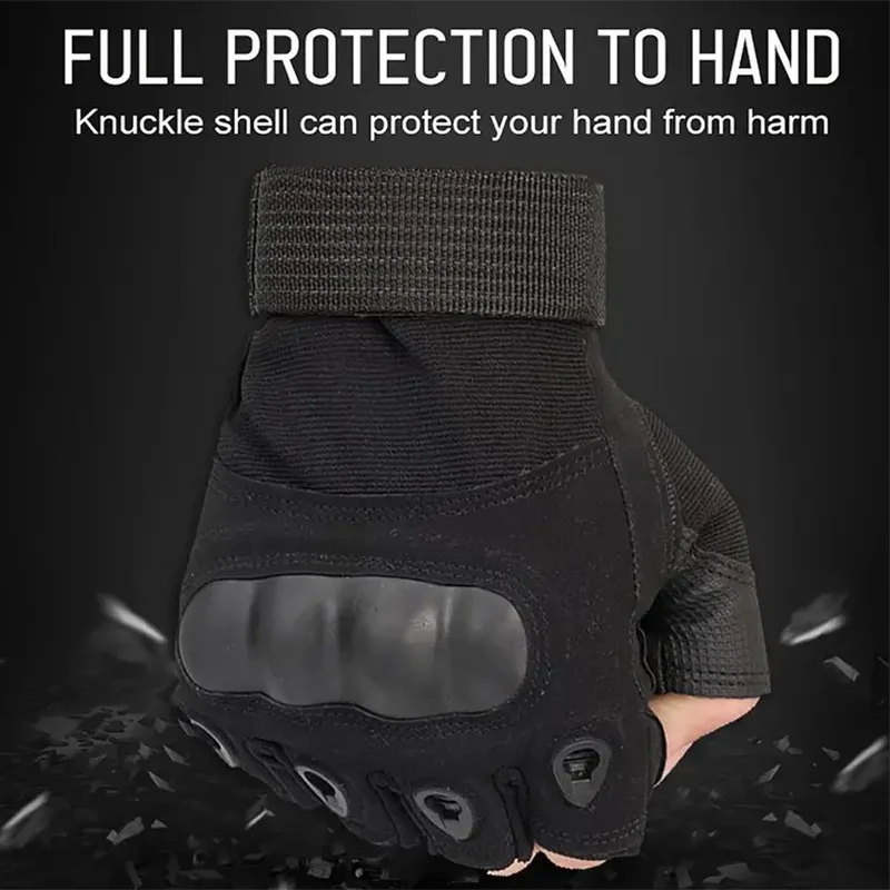 1Pair Tactical Fingerless Gloves for Men - Ideal for Outdoor Sports, Shooting, Hunting, Airsoft, and Cycling