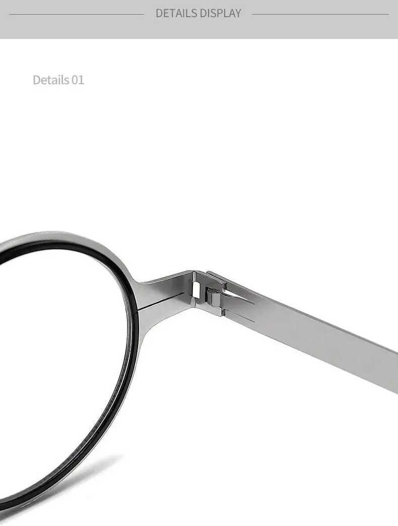 Portable Folding HD Reading Glasses Retro Round Ultra Light Eyeglasses for Men Women