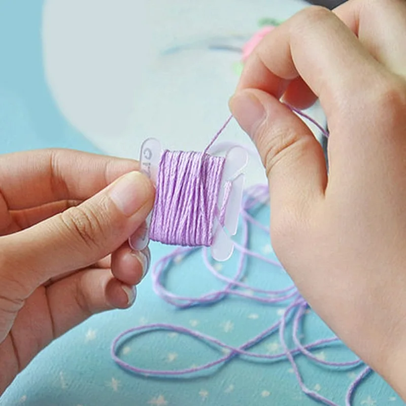 50PCS/Set Plastic Bobbins Floss Set Spool Thread Card Embroidery Floss DIY Stitch Organizer Holder Sewing Tools