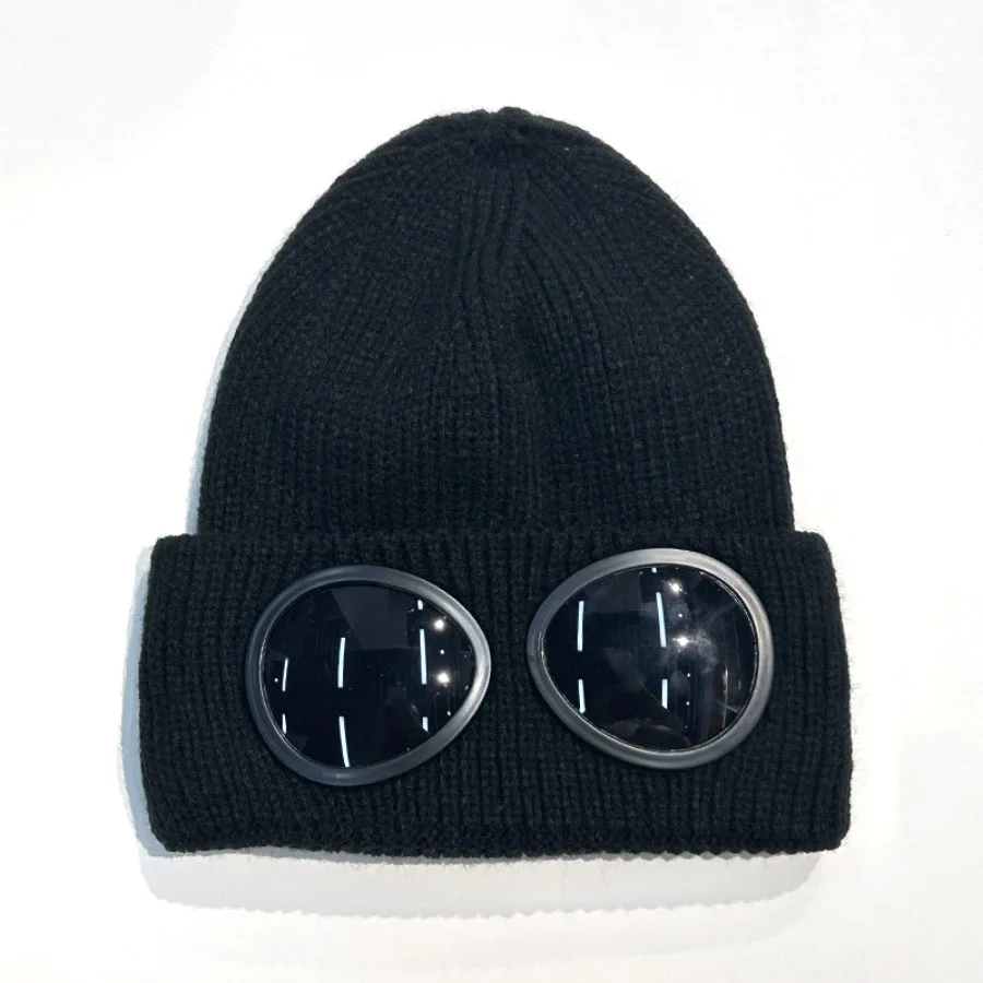 New Unisex Men Women Knitted Hat with Goggles Windproof Winter Warmer Ski Beanies Soft Warm Anti-slip Ear