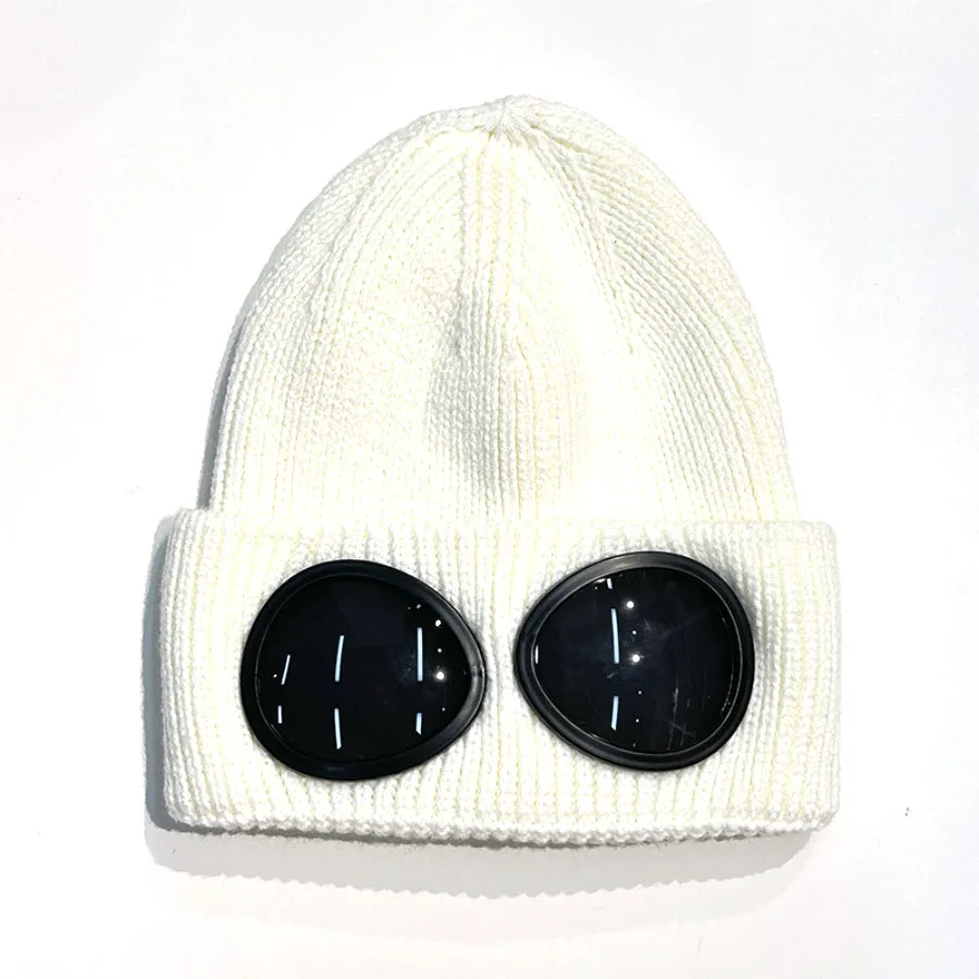 New Unisex Men Women Knitted Hat with Goggles Windproof Winter Warmer Ski Beanies Soft Warm Anti-slip Ear