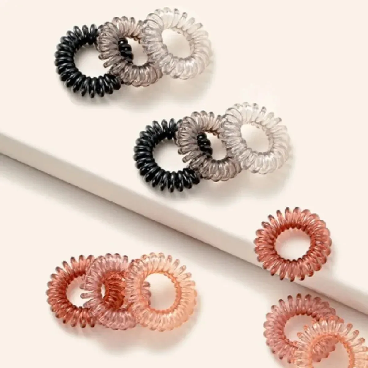 18pcs Telephone Wire Hair Bands Small Korean Large Autumn And Winter Thickened Without Trace Female Children Durable Tie Hair