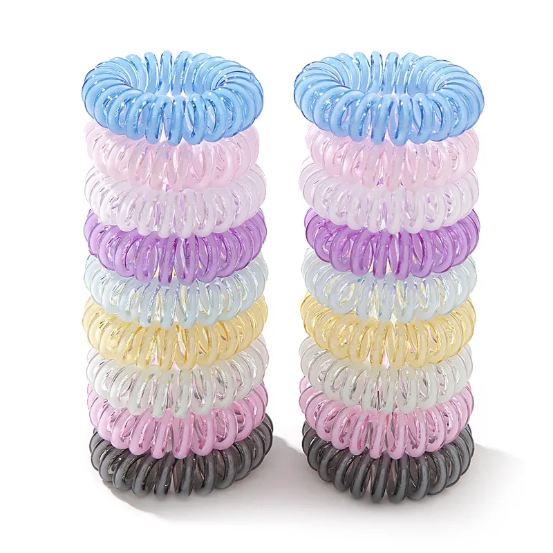 18pcs Telephone Wire Hair Bands Small Korean Large Autumn And Winter Thickened Without Trace Female Children Durable Tie Hair