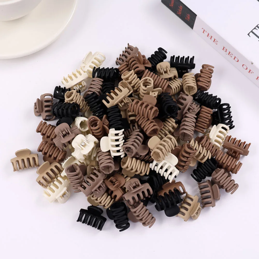 10Pcs/set Small Flower Hair Claw Clips for Women Girls Matte Rectange Jaw Clips Semicircle Barrettes for Thin Hair