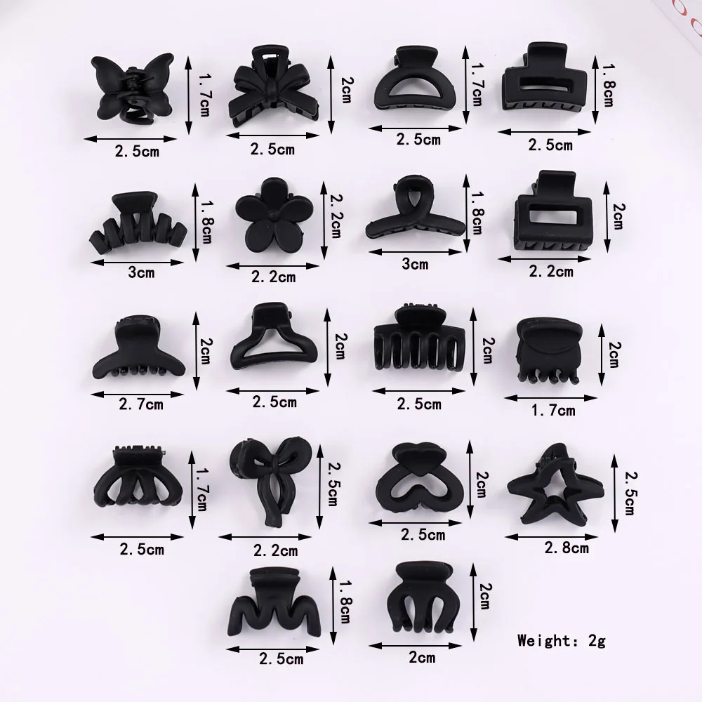 10Pcs/set Small Flower Hair Claw Clips for Women Girls Matte Rectange Jaw Clips Semicircle Barrettes for Thin Hair