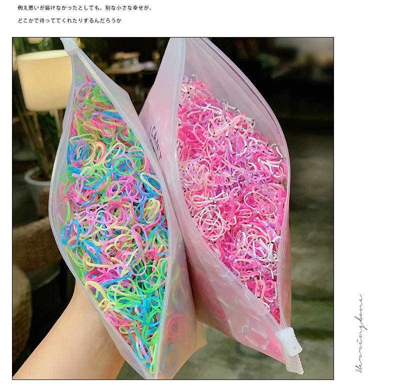 1000pcs/Pack Girls Colorful Small Disposable Rubber Bands Gum For Ponytail Hold Scrunchie Hair Bands Fashion Hair Accessories