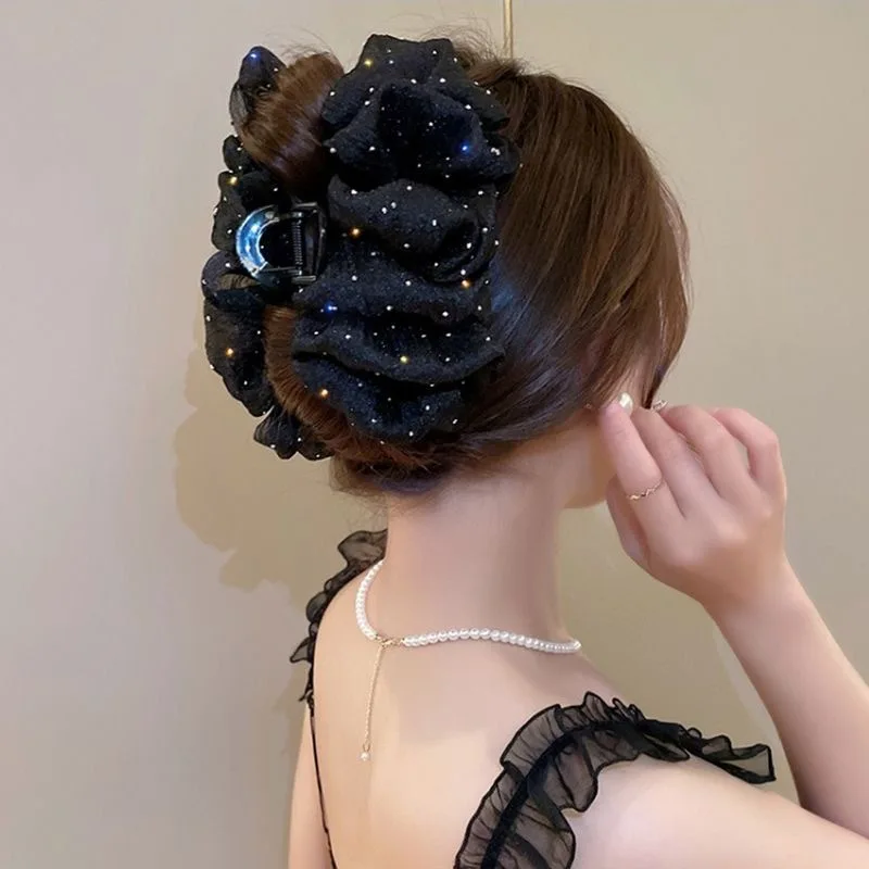 Mesh Bow Hair Clips Women Fashion Grab Claw Clip Female Hair Accessories Korea Elegant Hair Ornament Temperament Girls Headdress