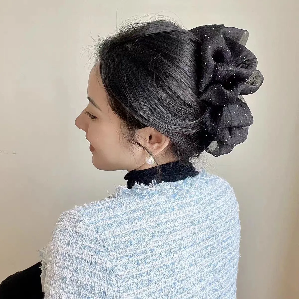 Mesh Bow Hair Clips Women Fashion Grab Claw Clip Female Hair Accessories Korea Elegant Hair Ornament Temperament Girls Headdress