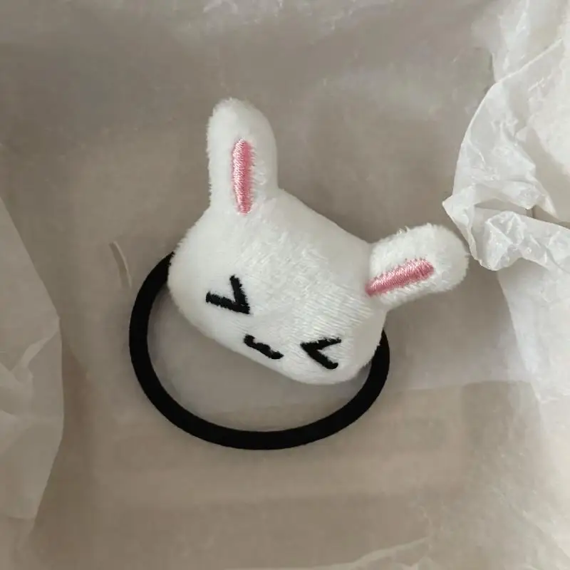 1/2Pcs Cute Plush Bunny Rabbit Hair Tie Hairband For Lolita Girls Students Ponytail Hair Rope Hair Accessories Jewelry
