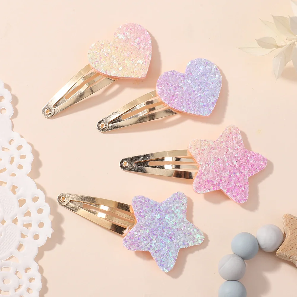 16Pcs Fashion Glitter Rainbow Flower Rabbit BB Handmade Hairpins For Cute Girls Hair Clips Barrettes Headwear Hair Accessories